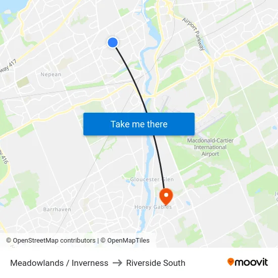 Meadowlands / Inverness to Riverside South map