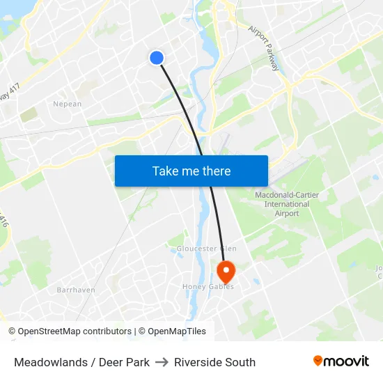 Meadowlands / Deer Park to Riverside South map