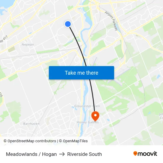 Meadowlands / Hogan to Riverside South map