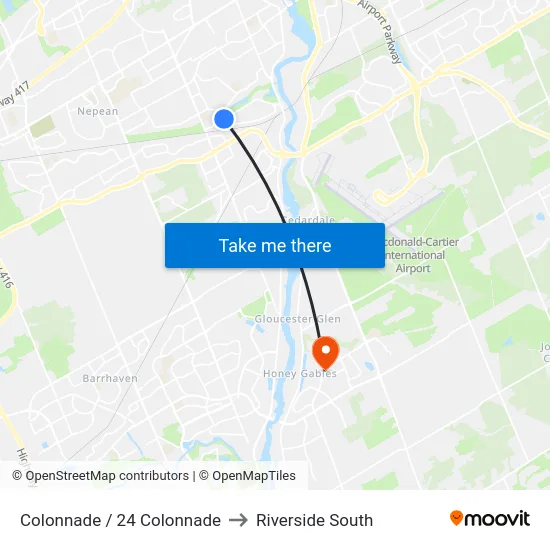 Colonnade / 24 Colonnade to Riverside South map