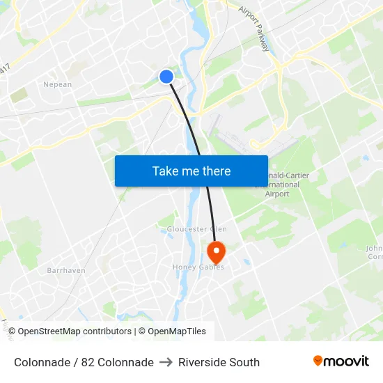 Colonnade / 82 Colonnade to Riverside South map