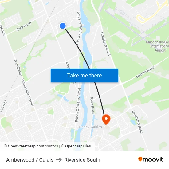 Amberwood / Calais to Riverside South map