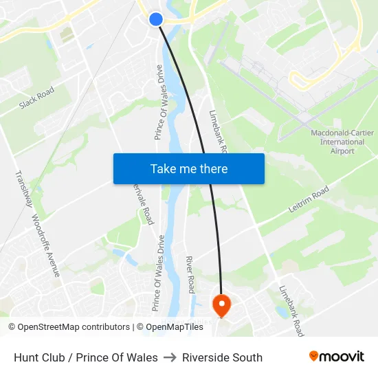 Hunt Club / Prince Of Wales to Riverside South map