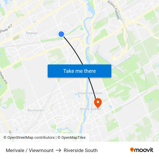 Merivale / Viewmount to Riverside South map