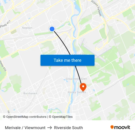 Merivale / Viewmount to Riverside South map