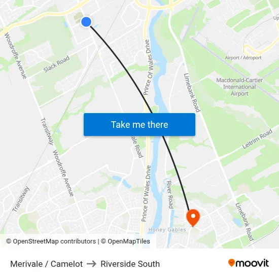 Merivale / Camelot to Riverside South map
