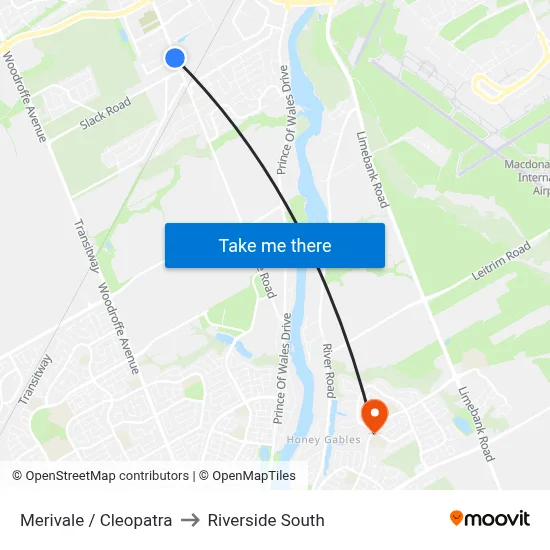 Merivale / Cleopatra to Riverside South map