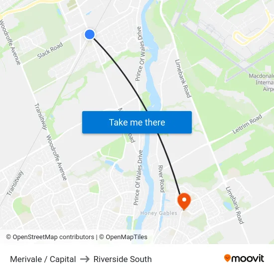 Merivale / Capital to Riverside South map