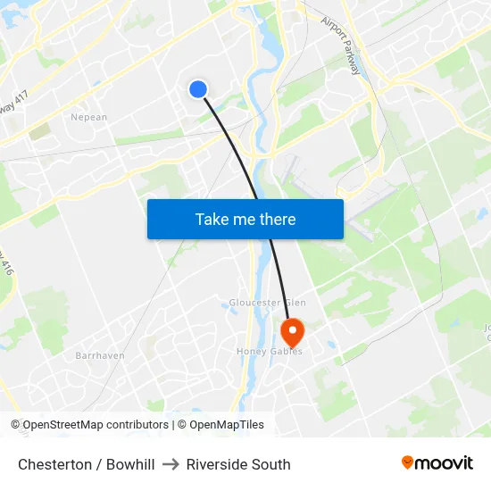 Chesterton / Bowhill to Riverside South map