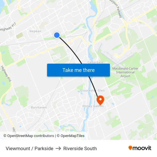 Viewmount / Parkside to Riverside South map