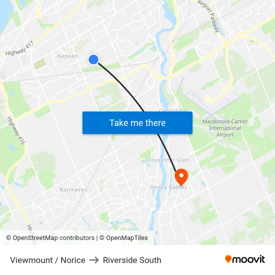 Viewmount / Norice to Riverside South map