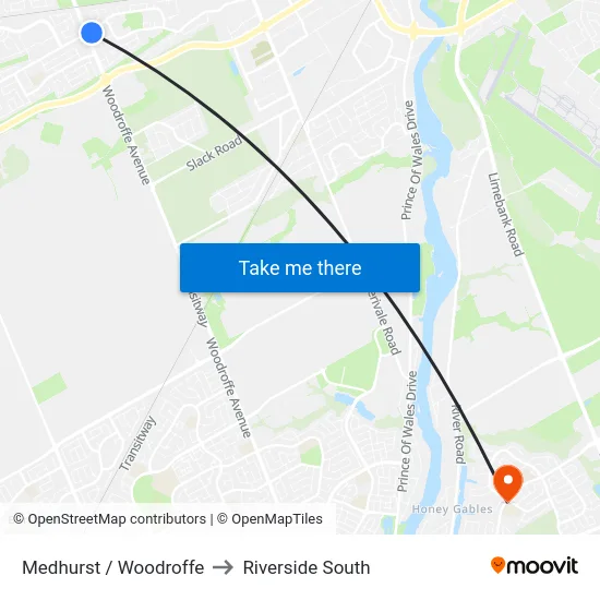 Medhurst / Woodroffe to Riverside South map