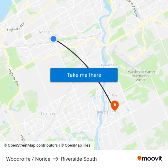 Woodroffe / Norice to Riverside South map