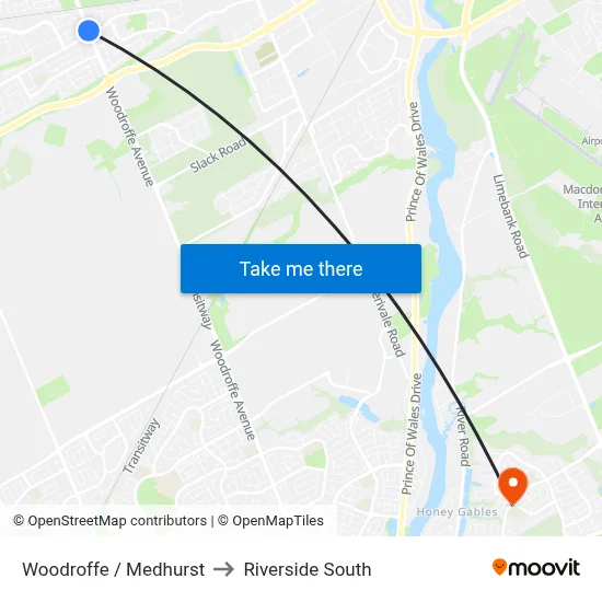 Woodroffe / Medhurst to Riverside South map