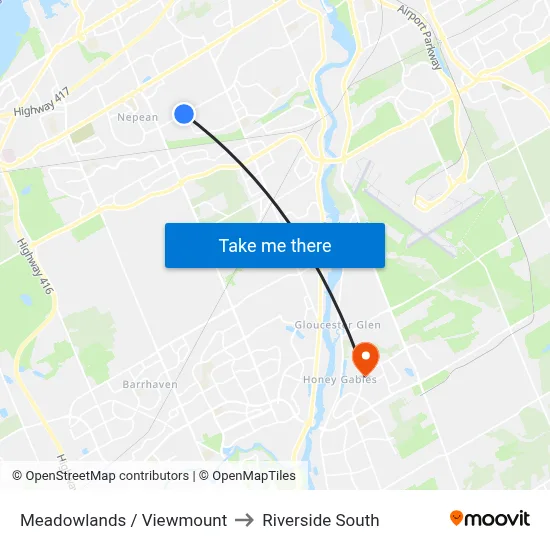 Meadowlands / Viewmount to Riverside South map