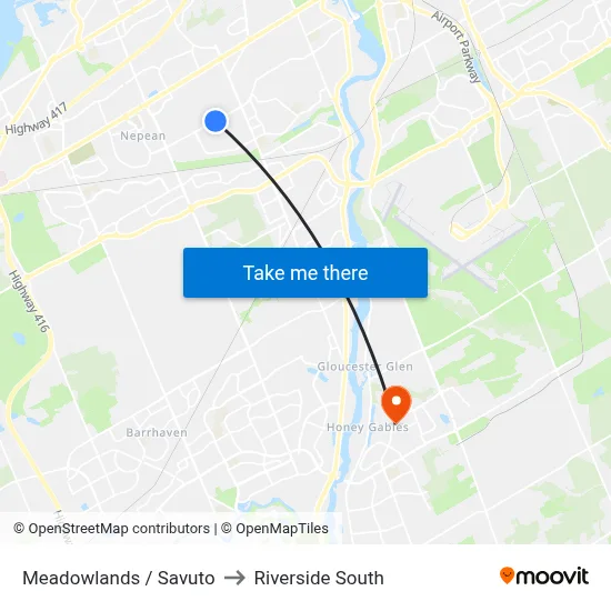 Meadowlands / Savuto to Riverside South map