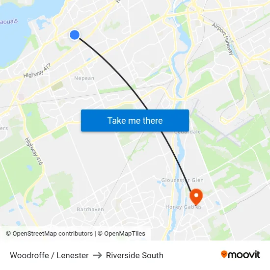Woodroffe / Lenester to Riverside South map