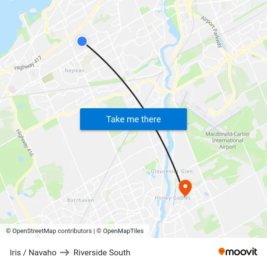 Iris / Navaho to Riverside South map