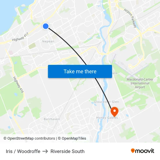 Iris / Woodroffe to Riverside South map