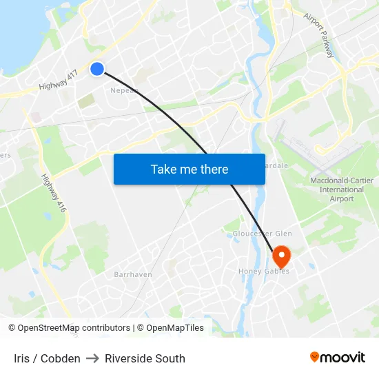 Iris / Cobden to Riverside South map