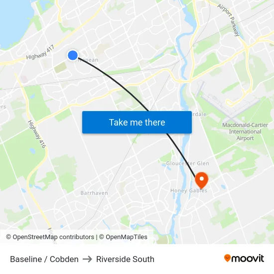 Baseline / Cobden to Riverside South map