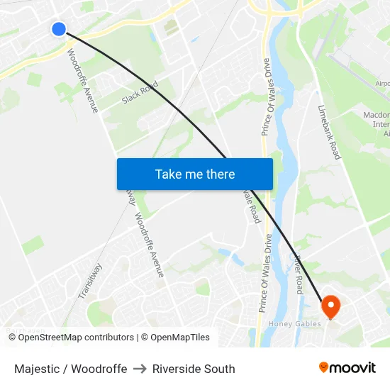 Majestic / Woodroffe to Riverside South map