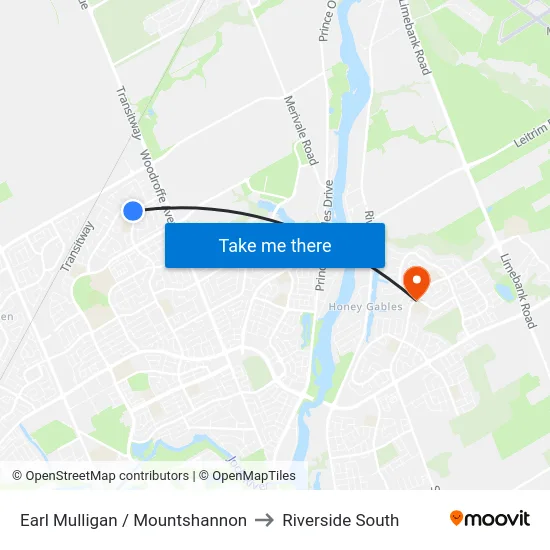 Earl Mulligan / Mountshannon to Riverside South map