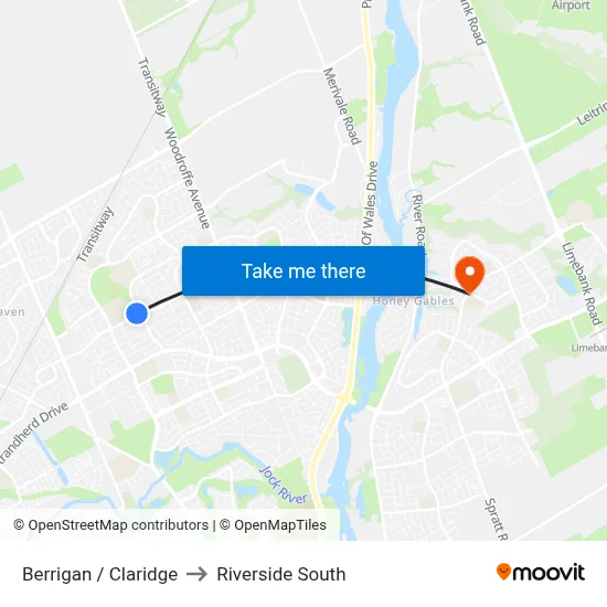 Berrigan / Claridge to Riverside South map