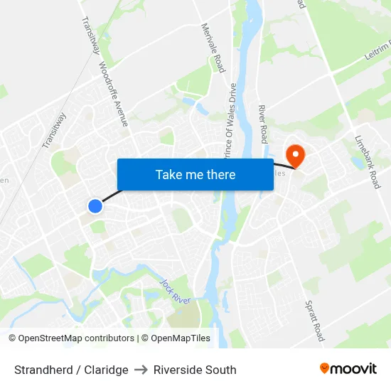 Strandherd / Claridge to Riverside South map