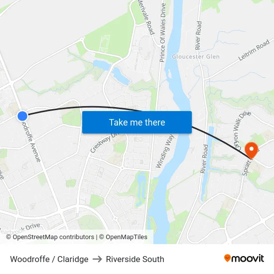 Woodroffe / Claridge to Riverside South map