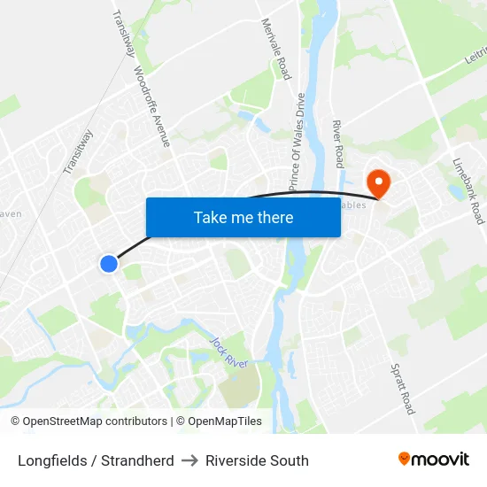 Longfields / Strandherd to Riverside South map