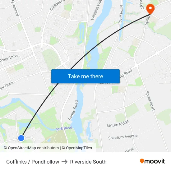 Golflinks / Pondhollow to Riverside South map