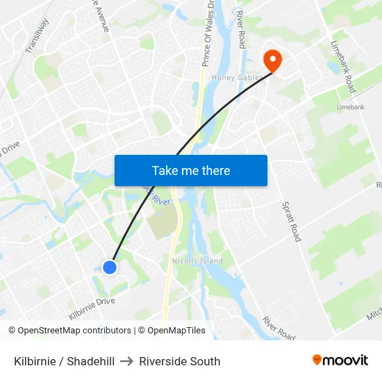 Kilbirnie / Shadehill to Riverside South map