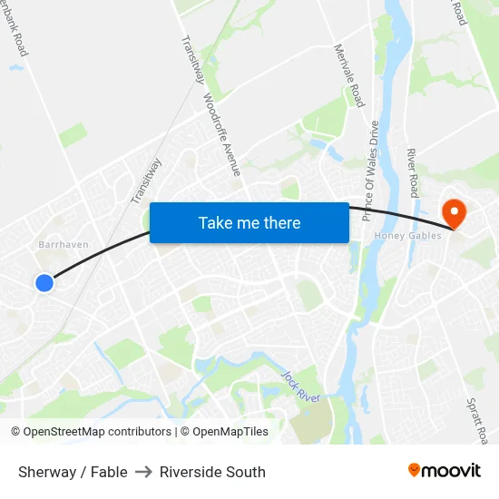 Sherway / Fable to Riverside South map