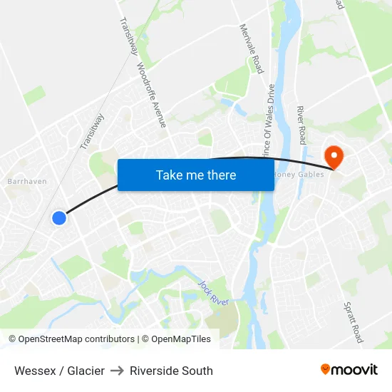 Wessex / Glacier to Riverside South map