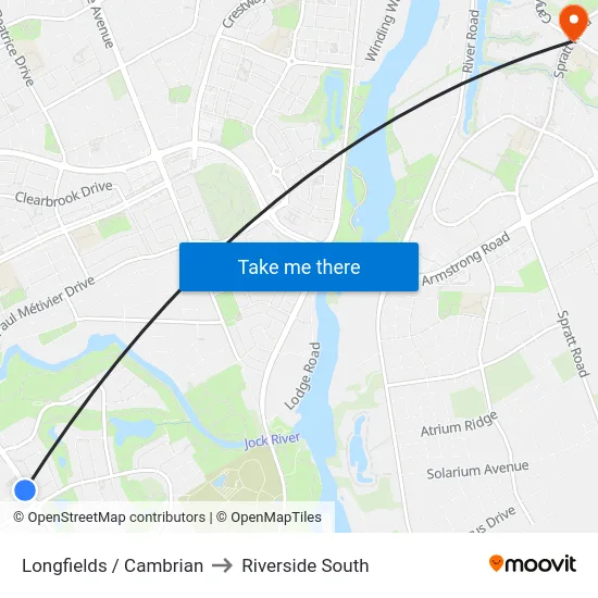 Longfields / Cambrian to Riverside South map