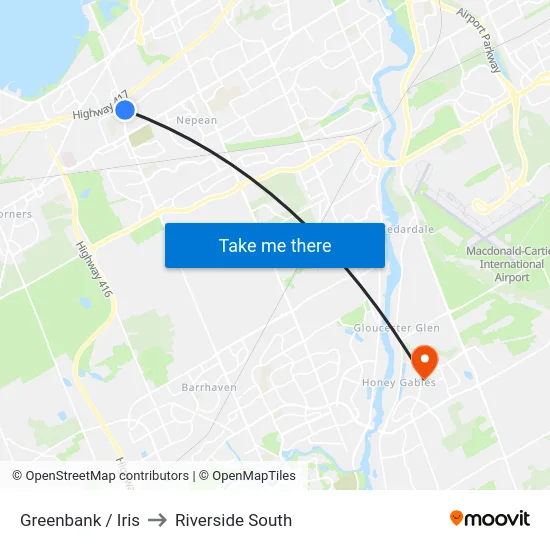 Greenbank / Iris to Riverside South map