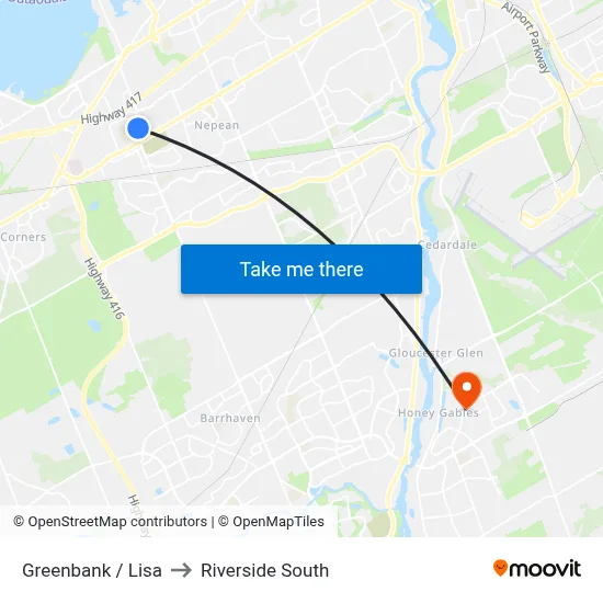 Greenbank / Lisa to Riverside South map