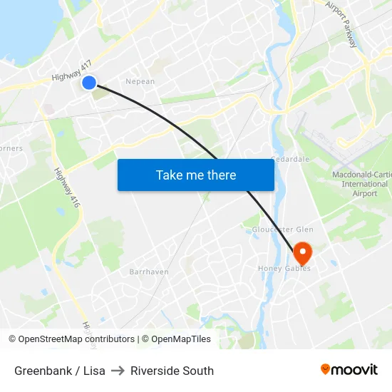 Greenbank / Lisa to Riverside South map