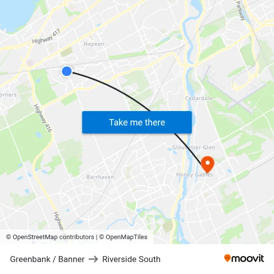 Greenbank / Banner to Riverside South map