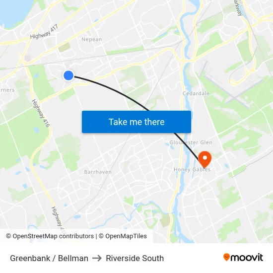 Greenbank / Bellman to Riverside South map