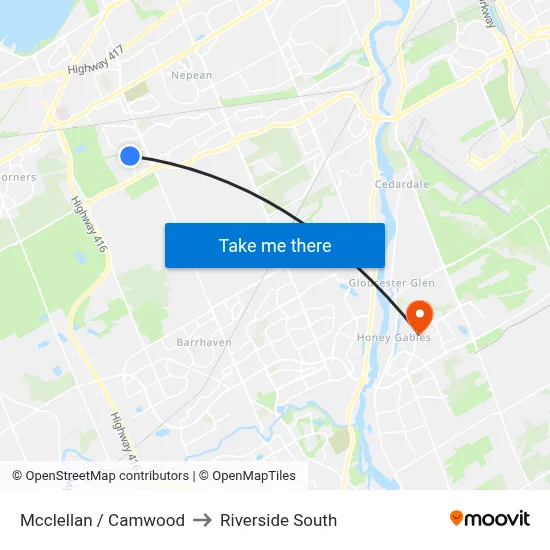 Mcclellan / Camwood to Riverside South map