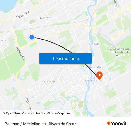 Bellman / Mcclellan to Riverside South map