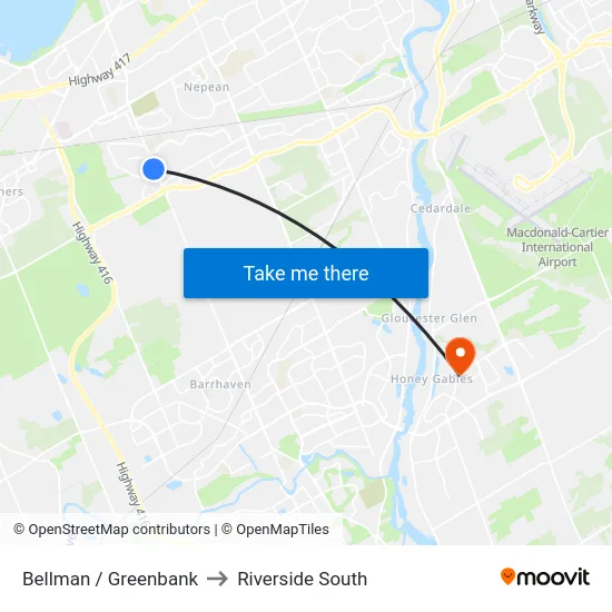 Bellman / Greenbank to Riverside South map