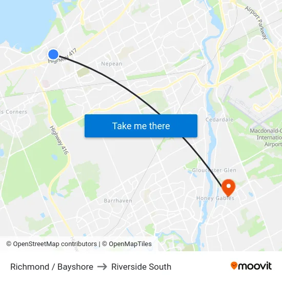 Richmond / Bayshore to Riverside South map