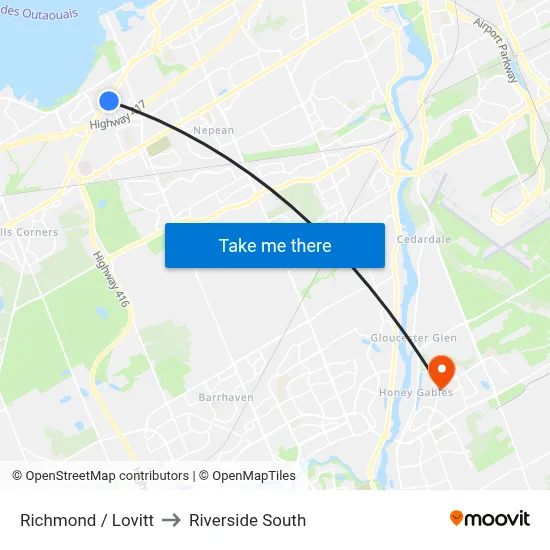 Richmond / Lovitt to Riverside South map