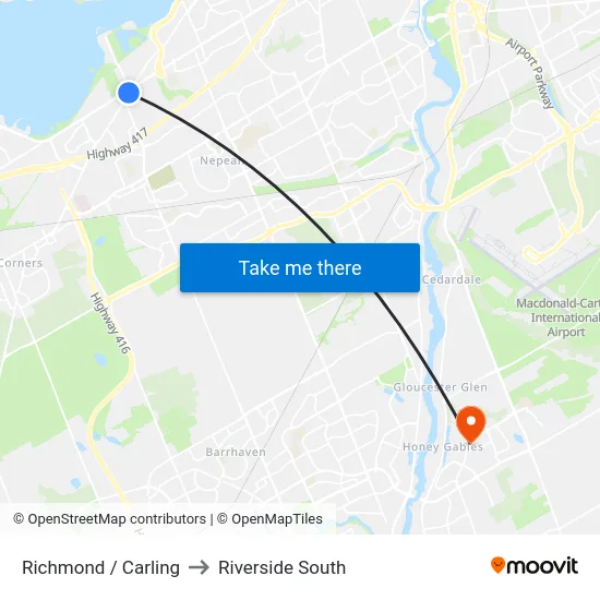 Richmond / Carling to Riverside South map