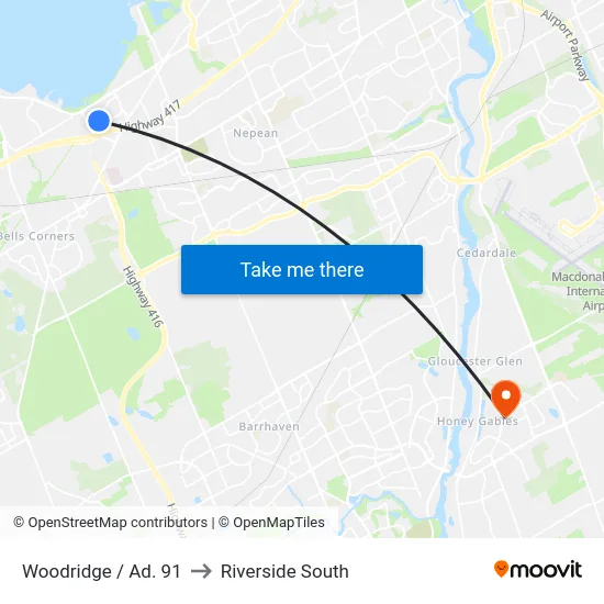 Woodridge / Ad. 91 to Riverside South map
