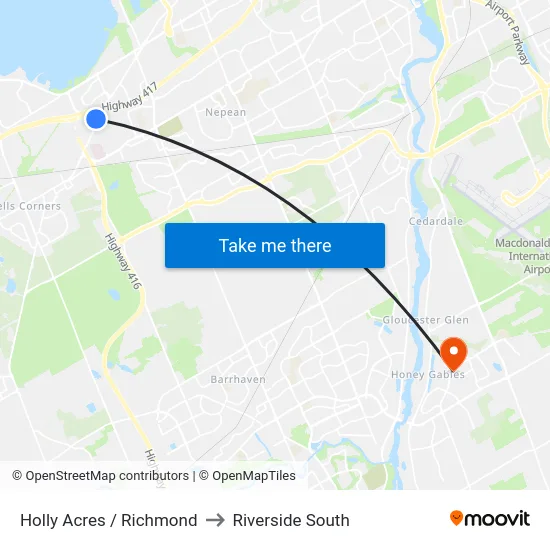 Holly Acres / Richmond to Riverside South map