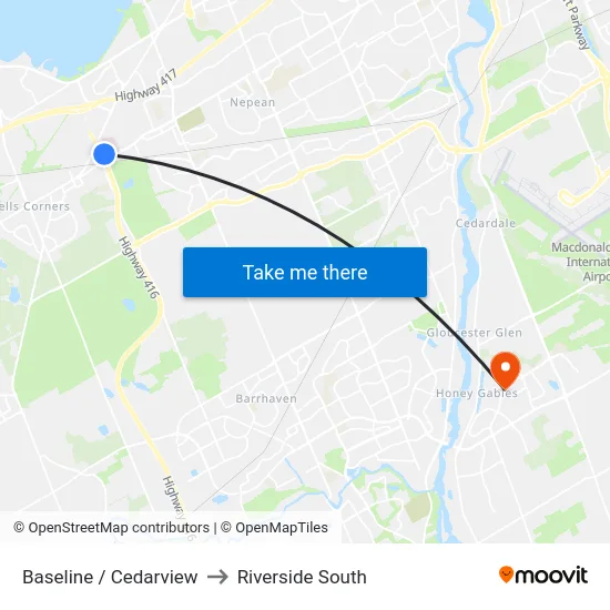 Baseline / Cedarview to Riverside South map